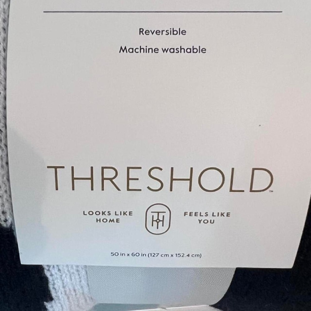 Threshold cozy black & White throw